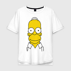 Футболка оверсайз мужская Homer Face, цвет: белый