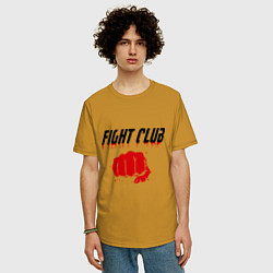 Футболка оверсайз мужская Fight Club, цвет: горчичный — фото 2