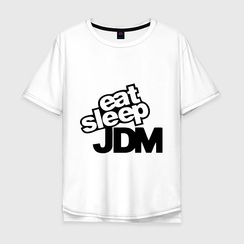 Мужская футболка оверсайз Eat sleep jdm / Белый – фото 1