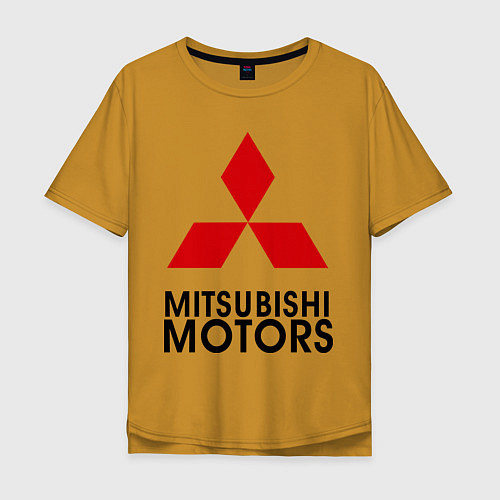 Мужская футболка оверсайз Mitsubishi / Горчичный – фото 1