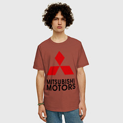 Футболка оверсайз мужская Mitsubishi, цвет: кирпичный — фото 2