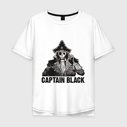 Мужская футболка оверсайз Captain Black / Белый – фото 1