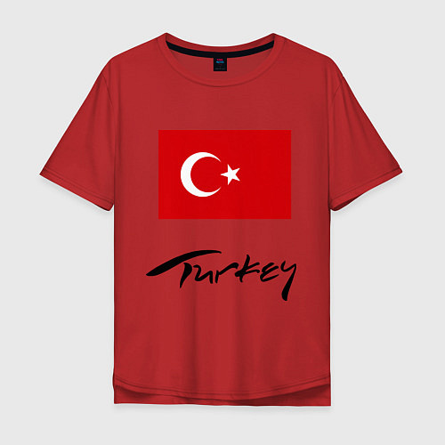 Мужская футболка оверсайз Turkey / Красный – фото 1