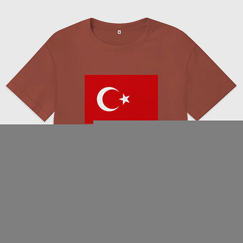 Мужская футболка оверсайз Turkey / Кирпичный – фото 1