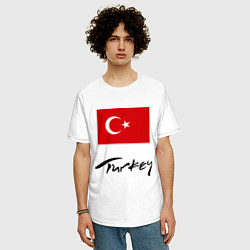 Футболка оверсайз мужская Turkey, цвет: белый — фото 2