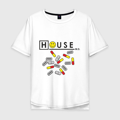 Мужская футболка оверсайз House M.D. Pills / Белый – фото 1