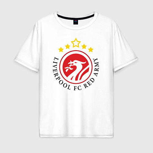 Мужская футболка оверсайз Liverpool FC Red Army / Белый – фото 1