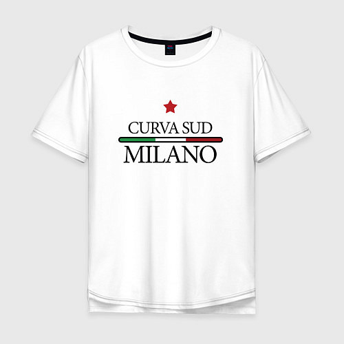 Мужская футболка оверсайз Curva Sud: Milano FC / Белый – фото 1