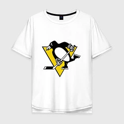 Футболка оверсайз мужская Pittsburgh Penguins: Malkin 71, цвет: белый