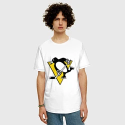 Футболка оверсайз мужская Pittsburgh Penguins: Malkin 71, цвет: белый — фото 2