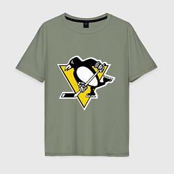 Футболка оверсайз мужская Pittsburgh Penguins: Malkin 71, цвет: авокадо