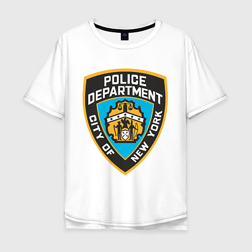 Мужская футболка оверсайз N.Y.P.D / Белый – фото 1