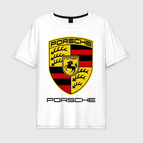 Мужская футболка оверсайз Porsche Stuttgart / Белый – фото 1