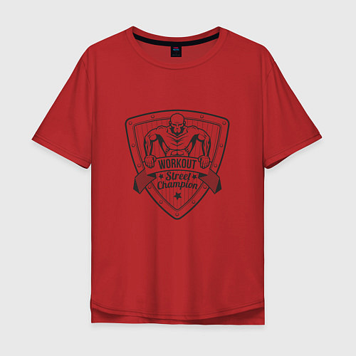 Мужская футболка оверсайз Workout Street Champion / Красный – фото 1