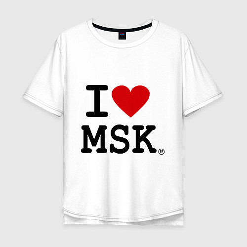Мужская футболка оверсайз I love MSK / Белый – фото 1
