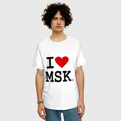 Футболка оверсайз мужская I love MSK, цвет: белый — фото 2