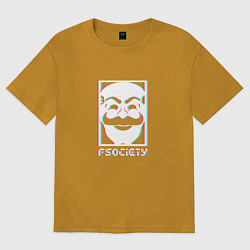 Футболка оверсайз мужская F society, цвет: горчичный