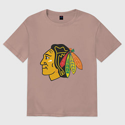 Футболка оверсайз мужская Chicago Blackhawks: Kane, цвет: пыльно-розовый