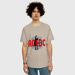 Футболка оверсайз мужская AC/DC: Angus Young, цвет: миндальный — фото 2