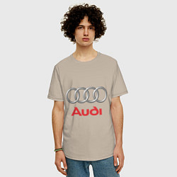 Футболка оверсайз мужская Audi, цвет: миндальный — фото 2