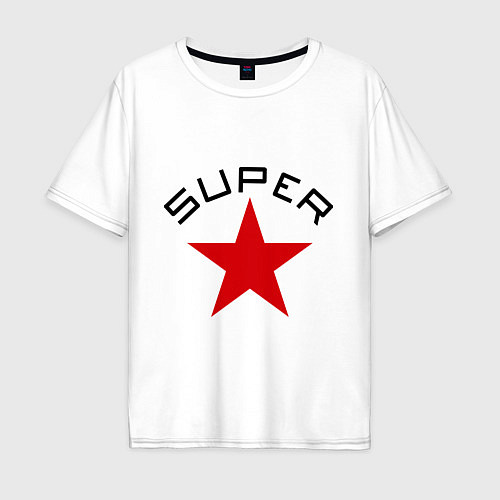 Мужская футболка оверсайз Super Star / Белый – фото 1