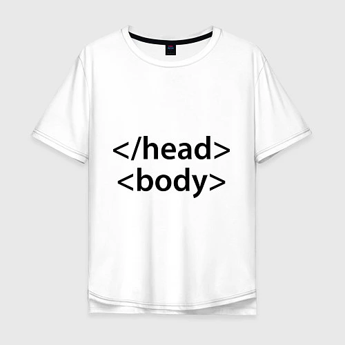 Мужская футболка оверсайз Head Body / Белый – фото 1