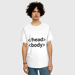 Футболка оверсайз мужская Head Body, цвет: белый — фото 2