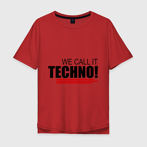 Мужская футболка оверсайз We call it Techno / Красный – фото 1