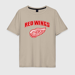 Футболка оверсайз мужская Detroit Red Wings, цвет: миндальный