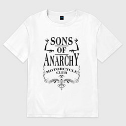 Футболка оверсайз мужская Anarchy Motorcycle Club, цвет: белый