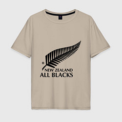 Футболка оверсайз мужская New Zeland: All blacks, цвет: миндальный