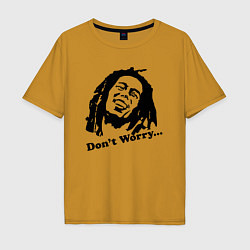 Футболка оверсайз мужская Bob Marley: Don't worry, цвет: горчичный