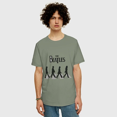 Мужская футболка оверсайз The Beatles: Abbey Road / Авокадо – фото 3