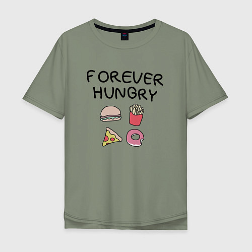 Мужская футболка оверсайз Forever Hungry / Авокадо – фото 1