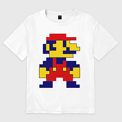 Футболка оверсайз мужская Pixel Mario, цвет: белый