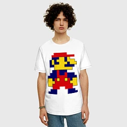 Футболка оверсайз мужская Pixel Mario, цвет: белый — фото 2