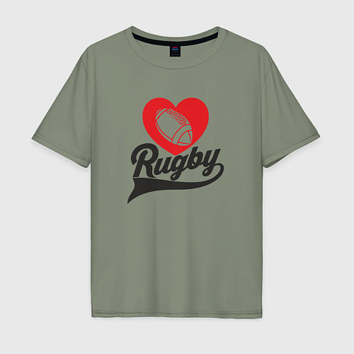 Мужская футболка оверсайз Rugby Love / Авокадо – фото 1