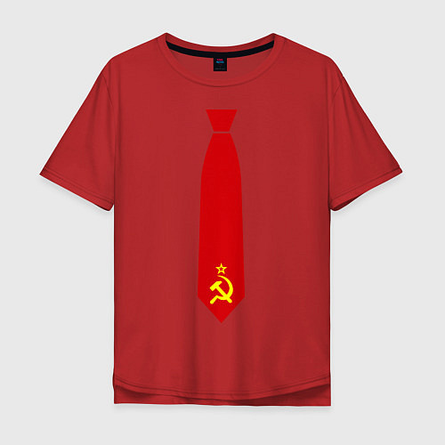Мужская футболка оверсайз Советский галстук / Красный – фото 1