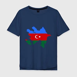 Мужская футболка оверсайз Azerbaijan map