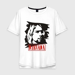 Футболка оверсайз мужская Nirvana: Kurt Cobain, цвет: белый
