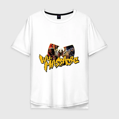 Мужская футболка оверсайз Wu - Massacre / Белый – фото 1