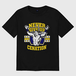 Мужская футболка оверсайз Never Give Up: Cenation