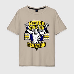 Мужская футболка оверсайз Never Give Up: Cenation