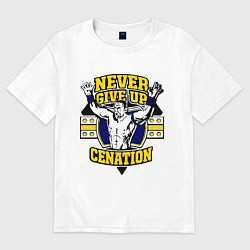 Футболка оверсайз мужская Never Give Up: Cenation, цвет: белый
