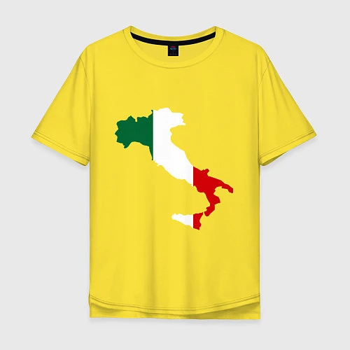 Мужская футболка оверсайз Италия (Italy) / Желтый – фото 1
