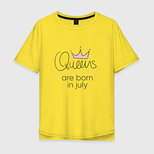 Мужская футболка оверсайз Королевы рождаются в июле / Желтый – фото 1