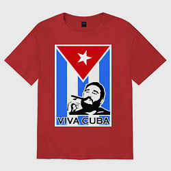 Футболка оверсайз мужская Fidel: Viva, Cuba!, цвет: красный