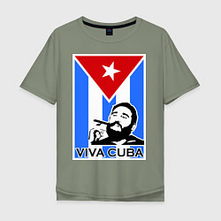 Мужская футболка оверсайз Fidel: Viva, Cuba!
