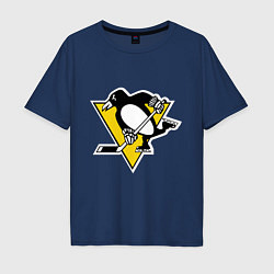 Футболка оверсайз мужская Pittsburgh Penguins, цвет: тёмно-синий