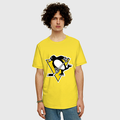 Мужская футболка оверсайз Pittsburgh Penguins / Желтый – фото 3